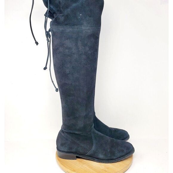 Stuart Weitzman Lowland Boots Womens 36 Black Suede Tall OTK Over the Knee - Picture 7 of 14